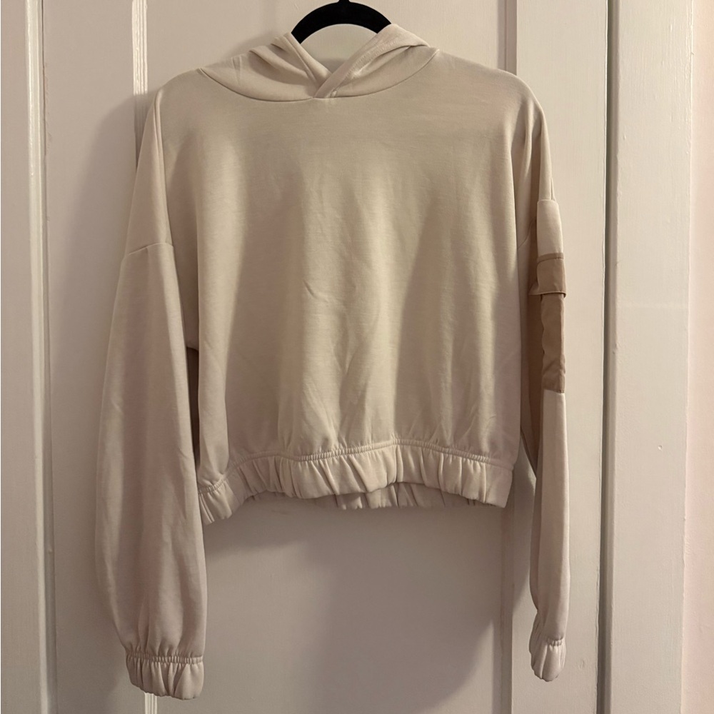 Cream Women's Hoodie with Pocket